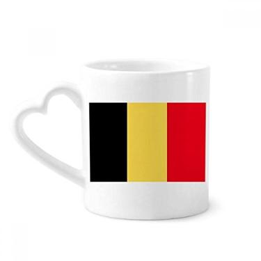 Imagem de Caneca com bandeira nacional da Bélgica Europa país caneca café cerâmica copo de coração de vidro