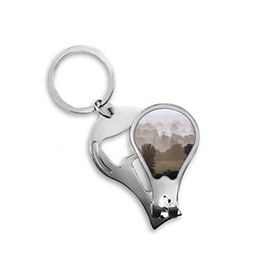 Imagem de Forest Morning Grassland Fog Sun cortador de unhas abridor chaveiro tesoura
