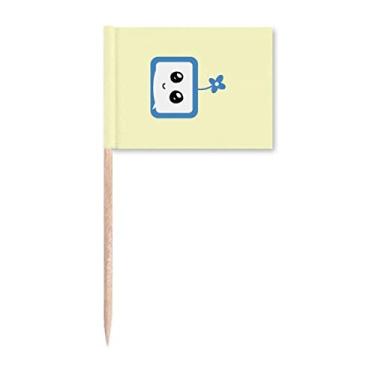 Imagem de Clover Smile pequeno rosto de TV desenho animado bandeiras de palito marcador decoração de festa