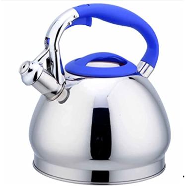 Imagem de REJOON Percolador Pote de Café 3L Fogão a Gás de Grande Capacidade Pote de Café para Fogão de Indução Chaleira de Aço Inoxidável (Cor: Azul)