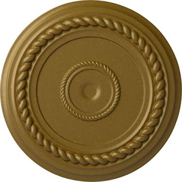 Imagem de Medalhão de teto Ekena Millwork CM18ALACS Corda Alexandria, cobre antigo, 19 5/8"OD x 1 1/2"P (Fits Canopies up to 4 5/8"), Hand-Painted Gold