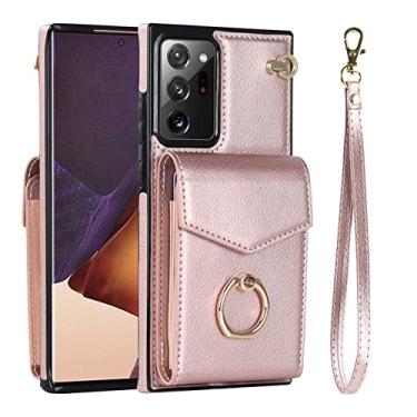 Imagem de Capa de telefone com anel de carteira de couro para Samsung Galaxy S22 Ultra S21 Plus S20 Note20 A52S A72 A33 A53 A13 A12 A51 Capa de ouro rosa para Samsung A13 (4G 5G)