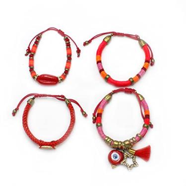 Imagem de Pulseira Feminina | Cordões Encerados, Pingentes, ZAMAC, ABS | Bijuteria Fina |CamargoMarkiori | PX-3723