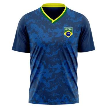 Imagem de Camiseta Braziline Caiçara Brasil Masculino - Marinho