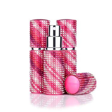 Imagem de Mini frasco de perfume portátil recarregável de cristal cintilante, frasco de perfume atomizador, spray de perfume recarregável, caixa com bomba de perfume, perfume de viagem recarregável (roxo)