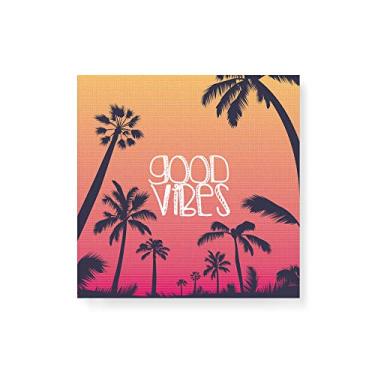 Imagem de Arte Maníacos Quadro Decorativo em Tela Canvas Coqueiros Good Vibes - 30x30cm