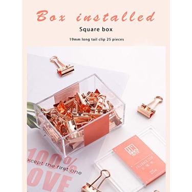 Imagem de Conjunto de grampos de papel Legou com caixa para escritório, ouro rosa, 25 peças, clipes grandes + 5 canetas