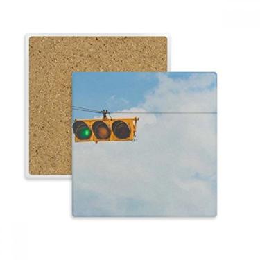 Imagem de Porta-copos quadrado azul e branco, céu, vermelho, verde, quadrado, suporte de subplaca, pedra isolante