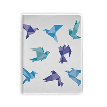 Imagem de Diário de capa macia com estampa de pombo abstrata de origami colorido