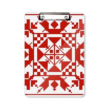 Imagem de Mosaico Rússia Estilo Vermelho Textura Prancheta Pasta Bloco de Escrita Placa de Apoio A4