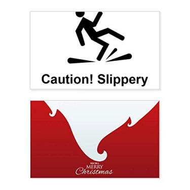 Imagem de Caution Slippery Black Symbol Holiday Holiday Merry Christmas Congrats Card Christmas Letter Message