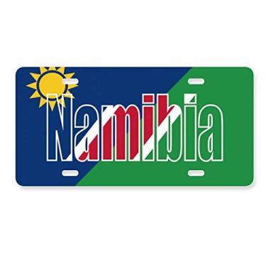 Imagem de DIYthinker Placa de licença com nome da bandeira do país da Namíbia, etiqueta de aço inoxidável para automóveis