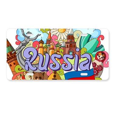 Imagem de DIYthinker Placa de carro Catedral de São Basílio Lenin, Mausoléu, Rússia, acessório de aço inoxidável para decoração de carro