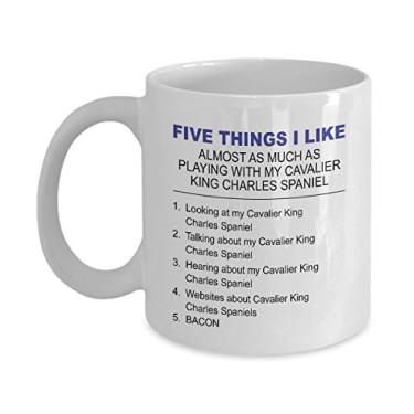 Imagem de DogsMakeMeHappy Caneca Cavalier King Charles Spaniel - Five Thing I Like About My Cavalier King Charles Spaniel