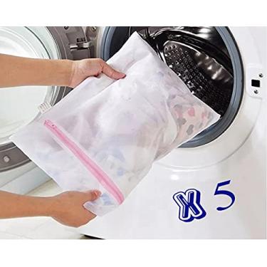 Imagem de Kit com 05 Sacos - Saco de Lavar Roupa Delicada, Lingerie, Tecido, Organizador Medida: 30cmx40cm CLINK - MAX Clean