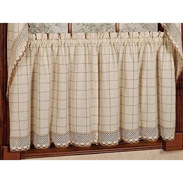 Imagem de Sweet Home Collection Adirondack Par de cortinas de janela de cozinha de algodão, 91 cm, torradas