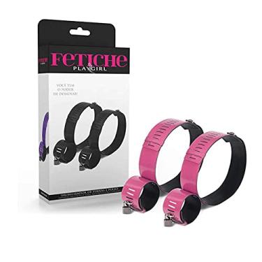 Imagem de Algema Para cochas e punhos em Vinil com Cadeado Rosa - Sex shop