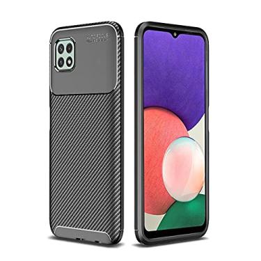 Imagem de Capa Capinha Anti Impacto Para Galaxy A22 5G com Tela de 6.6" polegadas - Case Com Desenho Fibra De Carbono Shock Queda (Preta)
