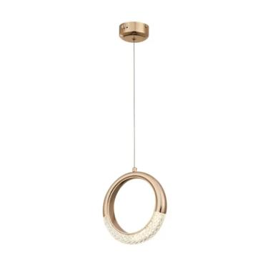 Imagem de Pendente Led Metal Dourado C/Acrilico 20cm 5w 3000k Bivolt Cod.DCD02116 - Sindora