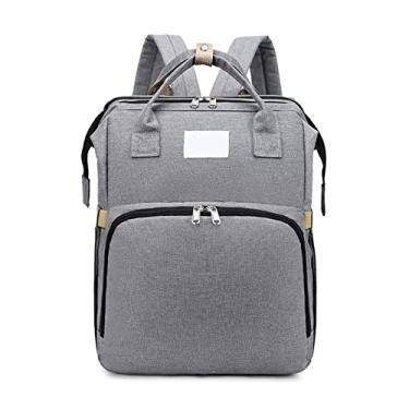 Imagem de Mochila de bolsa de fraldas, bolsa de fraldas de viagem grande multifuncional dobrável de grande capacidade bolsa de troca de fraldas de viagem para meninos meninas bebê