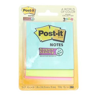 Imagem de Post-it Super Sticky Notes, 3" x 3", Marrakesh, Pacote com 3 Almofadas