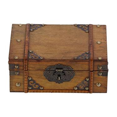 Imagem de Caixa de Armazenamento de Joias Caixa de Madeira Penteadeira Adereços Estojo Decoração Cosméticos Estilo Antigo Pequeno Ornamento Europeu Decorado para Armazenamento de Joias