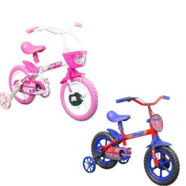 Imagem de Kit 2 Bicicleta Tk3 Trank Arco Iris Infantil Aro 12 Bike Para Crianças