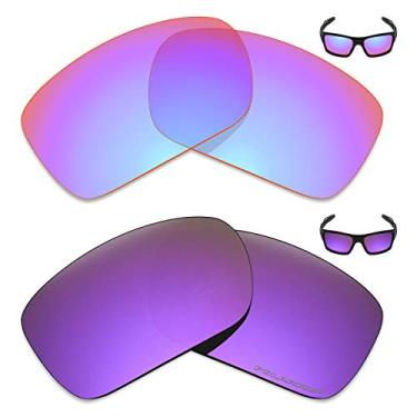 Imagem de Mryok+ 2 pares de lentes polarizadas de substituição para óculos de sol Oakley Turbine – Rosa cobalto/roxo plasma