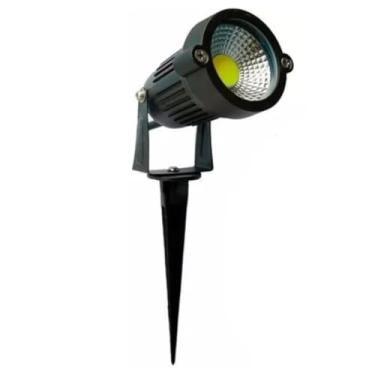 Imagem de Luminária Spot Espeto Jardim Branco Frio 7W Bivolt Prova D'água 6000K Iluminação Decoração Casa
