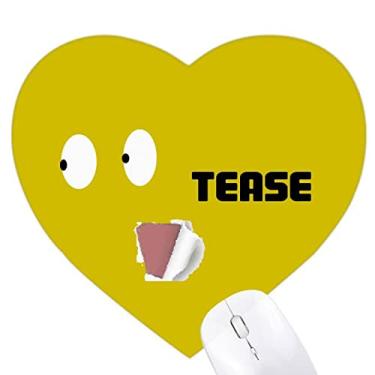 Imagem de Mouse pad amarelo Naughty Emotion Lol Tease Heart Tapete de borracha para escritório