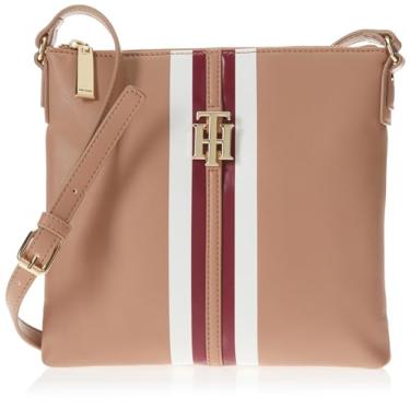Imagem de Tommy Hilfiger Bolsa tiracolo feminina Jaden Plus, Cesta marrom, One Size