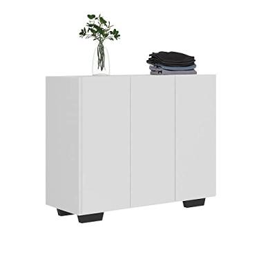 Imagem de Armário Lavanderia com 3 Portas 90 cm Multimóveis Mp5034 Branco/preto