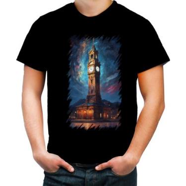Imagem de Camiseta Colorida Torre Do Relógio Van Gogh 2 - Kasubeck Store