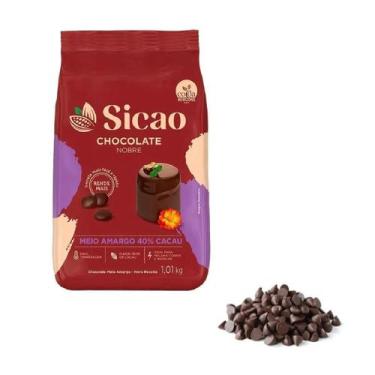 Imagem de Chocolate Nobre 40% Cacau Meio Amargo Gotas 1,01Kg Sicao