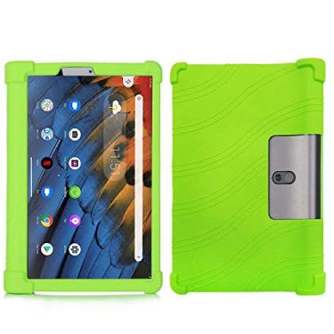 Imagem de QYiiD Capa para Lenovo Yoga Smart Tab 10,1 polegadas 2019, capa protetora de silicone leve à prova de choque de borracha macia adequada para crianças Lenovo Yoga Smart Tab, verde