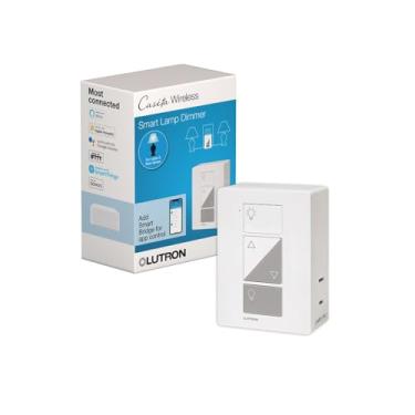 Imagem de Lutron Caseta Wireless Smart Lighting Lamp Dimmer, PD-3PCL-WH, Works with Alexa, Apple HomeKit, and the Google Assistant