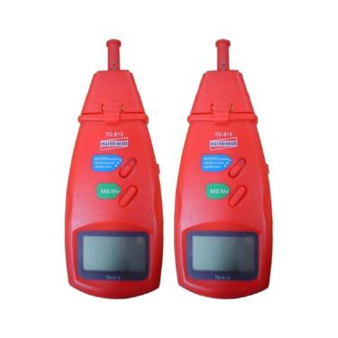 Imagem de Kit 2 Tacômetro Digital Laser Faixa 0,5 A 19999 E Óptico 1,5 A 99999 Rpm Medidor Rotaçã...