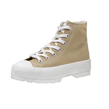 Imagem de CUSHIONAIRE Women's Vespa high top Canvas Sneaker +Memory Foam and Side Zipper, Natural 7 W