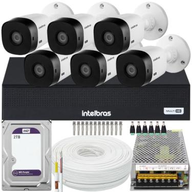 Imagem de Kit 6 cameras seguranca Intelbras 1220 1080p 10A 2TB Purple
