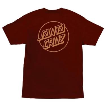 Imagem de SANTA CRUZ Camiseta masculina P/P Opus Dot Skate, Borgonha com laranja queimado, P