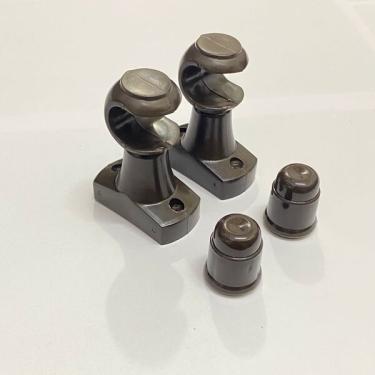 Imagem de Kit Par De Suporte Para Varão De Cortina 19mm Imbuia