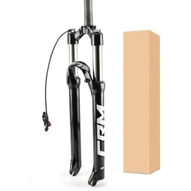 Imagem de Garfos de amortecedor de bicicleta de 29 polegadas, travamento de pressão de óleo 1-1/8" 110mm Viagem 9mm Acessórios de garfo dianteiro de mountain bike de liberação rápida, preto branco-RL,