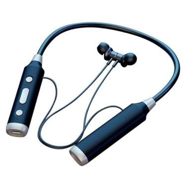 Imagem de Fones de ouvido sem fio bluetooth 5.3 neckband silicone alta fidelidade estéreo esportes fone halter à prova dwaterproof água magnético