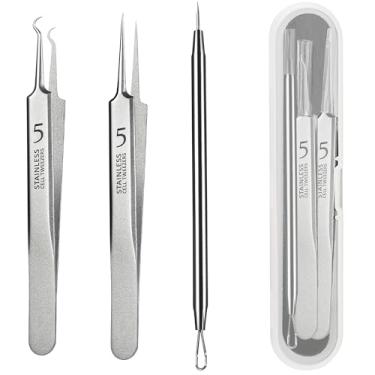Imagem de Pimple Popper Tool Kit, Blackhead Remover Tweezers,Comedone Extractor, 3 in 1 Professional Stainless Skin Zit Acne Blemish Whitehead Popping Removing Tools