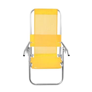 Imagem de CADEIRA DE PRAIA ALUMÍNIO RECLINÁVEL ALTA 110KG (AMARELO)