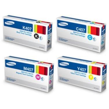 Imagem de Kit 4 Toner CLT-407S P/ Impressora Samsung 3185 325 BK+C+Y+M