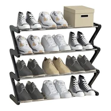 Imagem de CASITA Sapateira Rack Organizador 4 Prateleiras Moderno para Livros Bolsas Sapatos Sandália Tênis 12 Pares