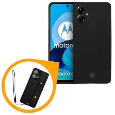 Imagem de Gshield Kit Capa Silicon Veloz + Ring Socket + Cordão para Motorola (Preto, Moto G14)