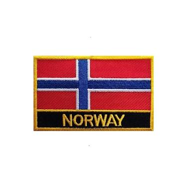 Imagem de Ruoming 1 PÇ Patch de bandeira da Noruega bordado a ferro ou costurado, tático, militar, nacional da Noruega (Noruega)