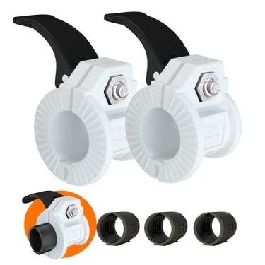 Imagem de ZY-HUAN Clipes de barra Grampos de barra de 2,5 cm Grampos de peso de liberação rápida de 2,3 a 3 cm para barras Grampos de barra olímpicos ajustáveis em vários tamanhos (preto + branco)